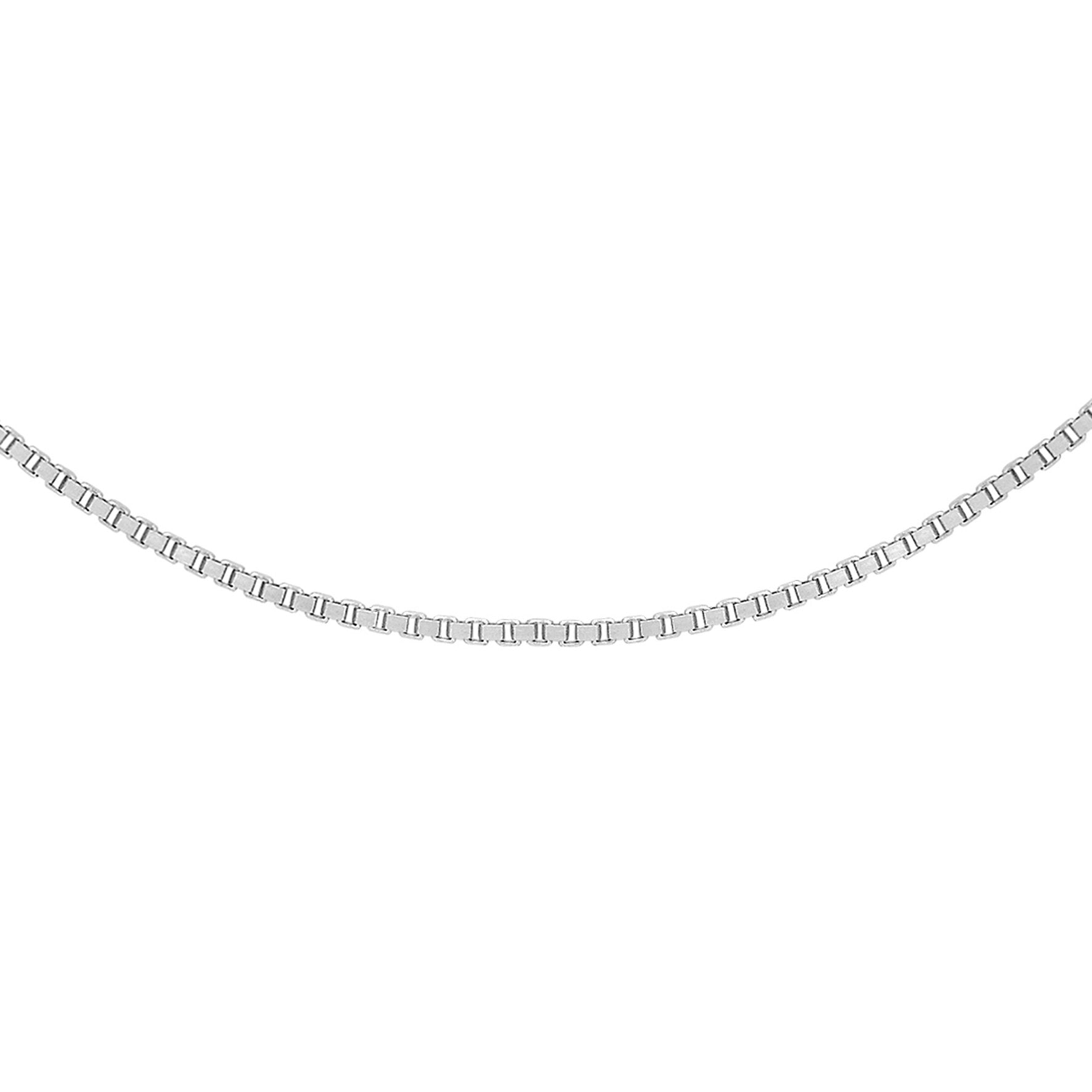 Lustrous 9ct White Gold Adjustable Box Chain