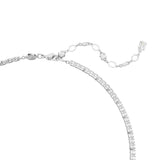 Swarovski Matrix Y Necklace - Rhodium Plated - White