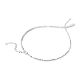 Swarovski Matrix Y Necklace - Rhodium Plated - White