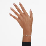 Swarovski Matrix Tennis Bracelet - Rhodium Plated - White And Champagne Crystals