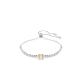 Swarovski Matrix Tennis Bracelet - Rhodium Plated - White And Champagne Crystals