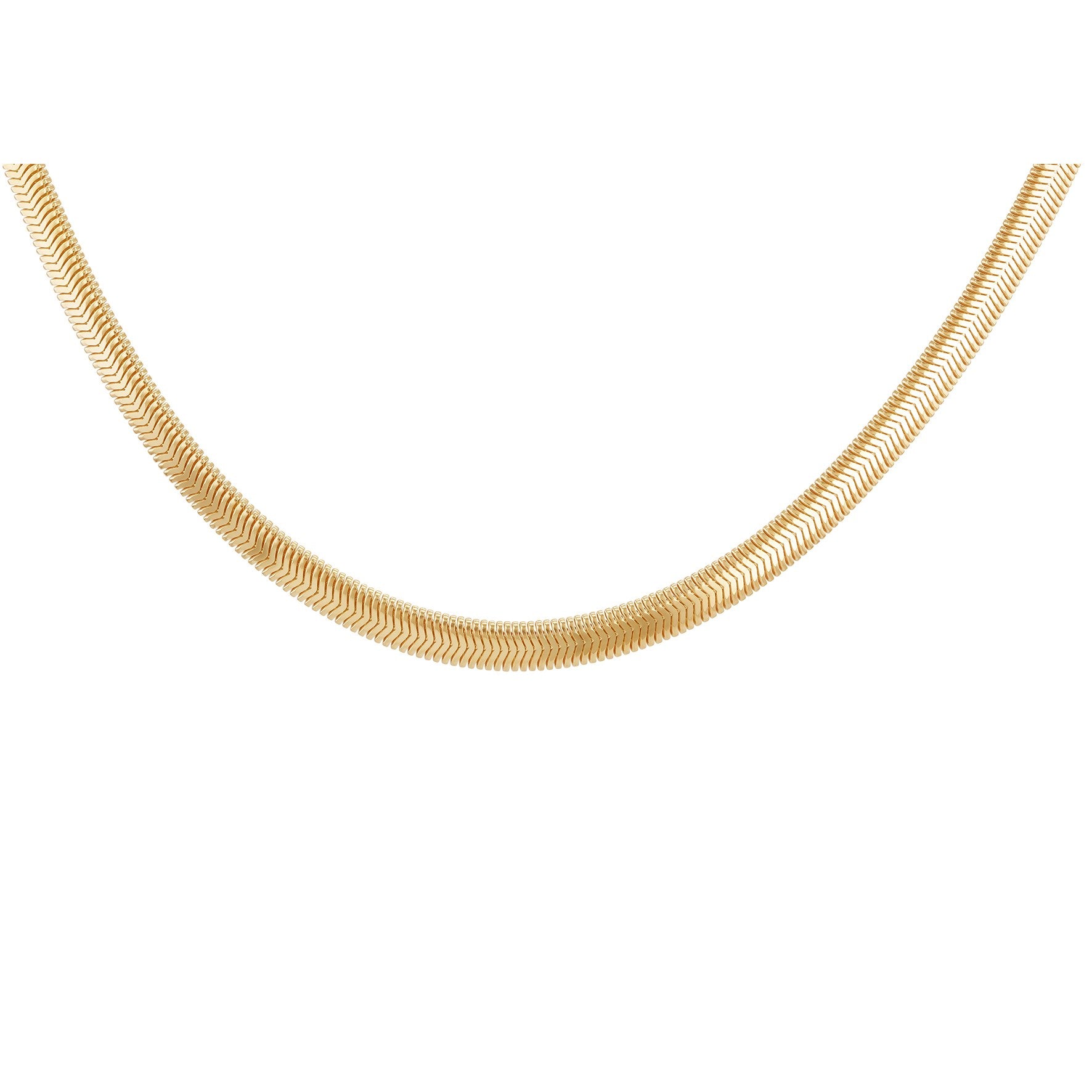 Lustrous 9ct Yellow Gold Flat Snake Chain Necklace