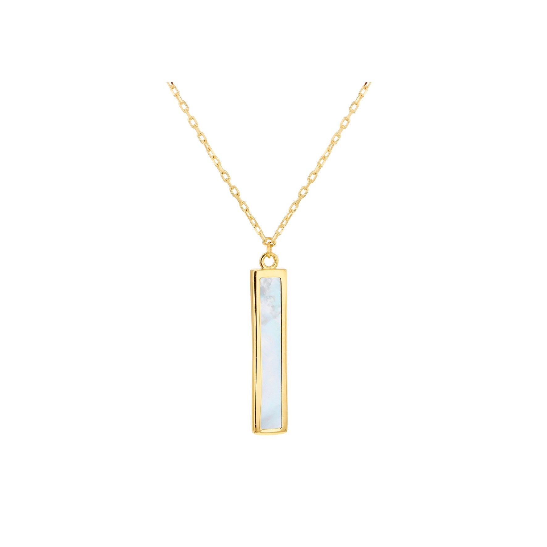 9ct Yellow Gold Mother of Pearl Bar Necklace