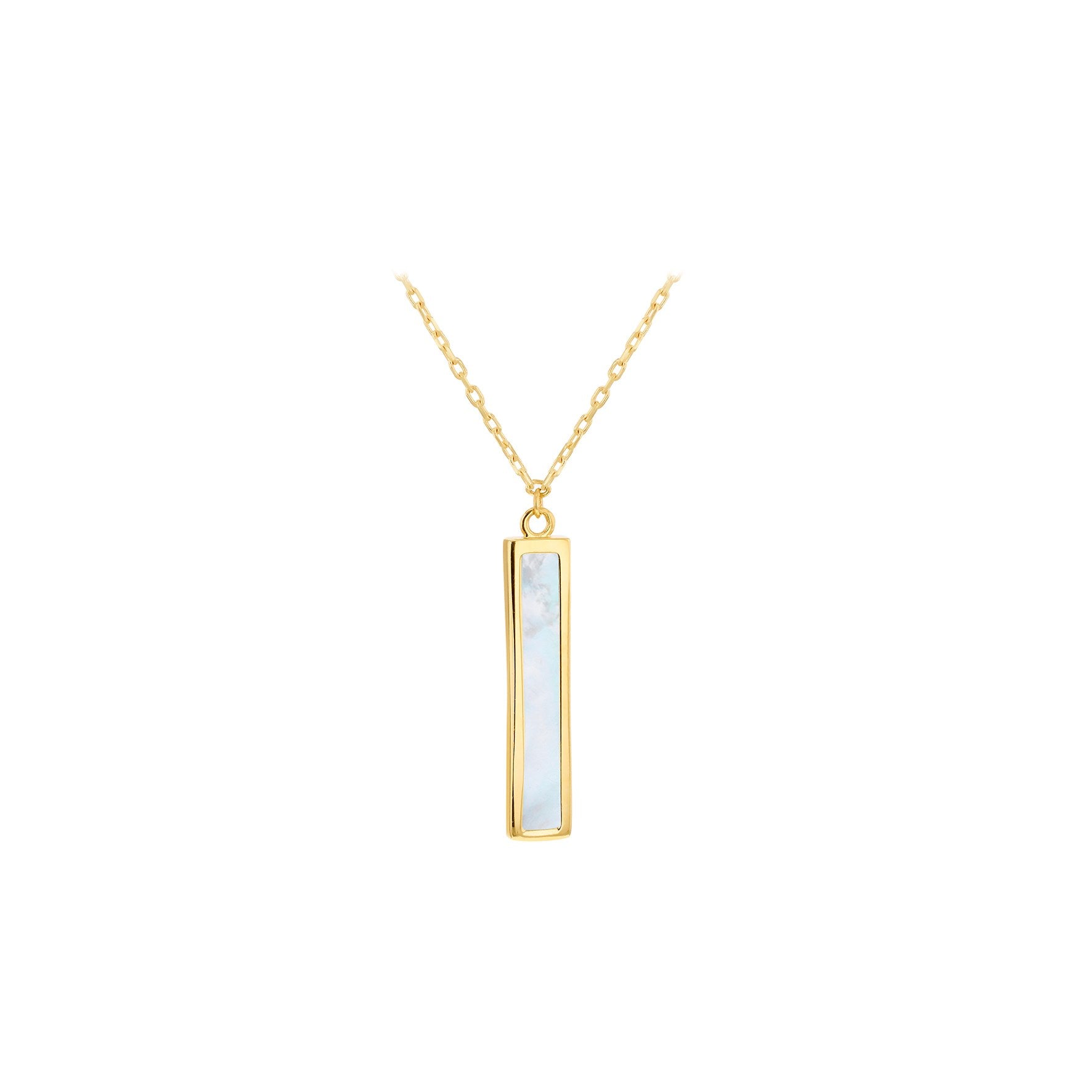 9ct Yellow Gold Mother of Pearl Bar Necklace