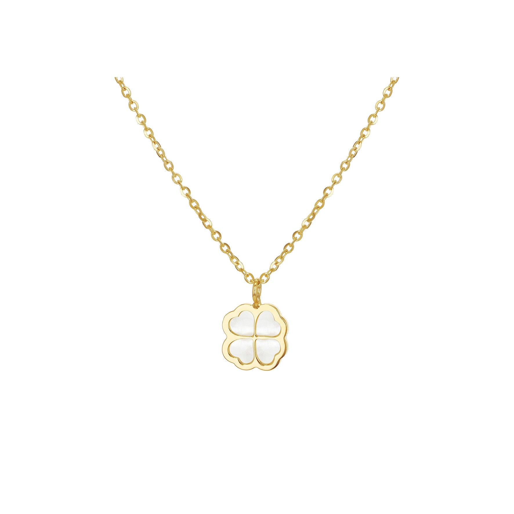 9ct Yellow Gold Petal Mother Of Pearl Necklace