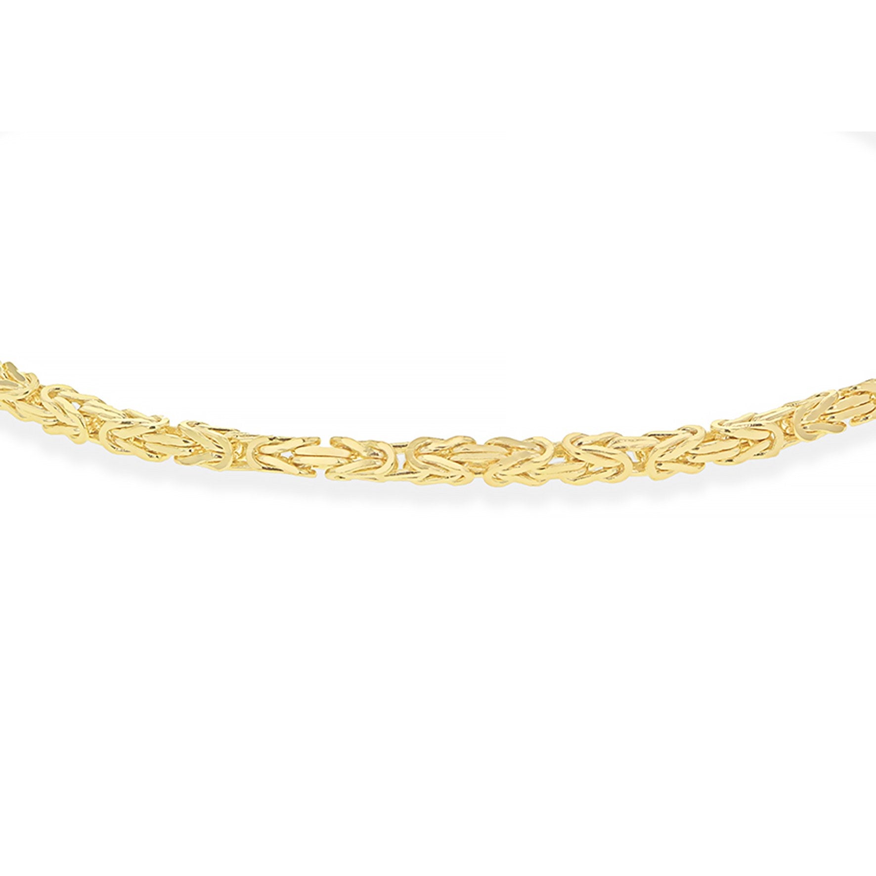 9ct Yellow Gold Mini Square Byzantine Chain Bracelet 7.5'