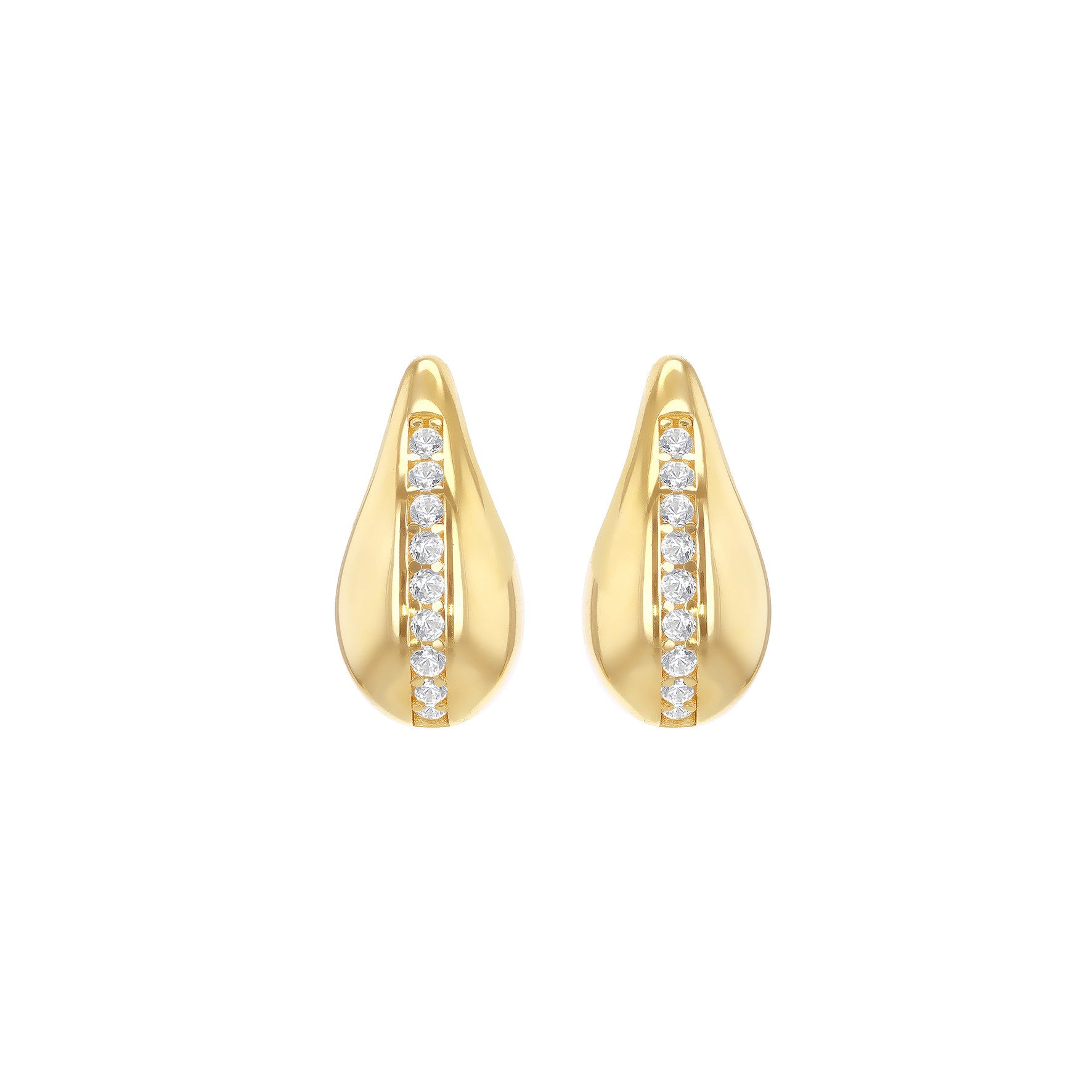 9ct Yellow Gold Cubic Zirconia Teardrop Stud Earrings