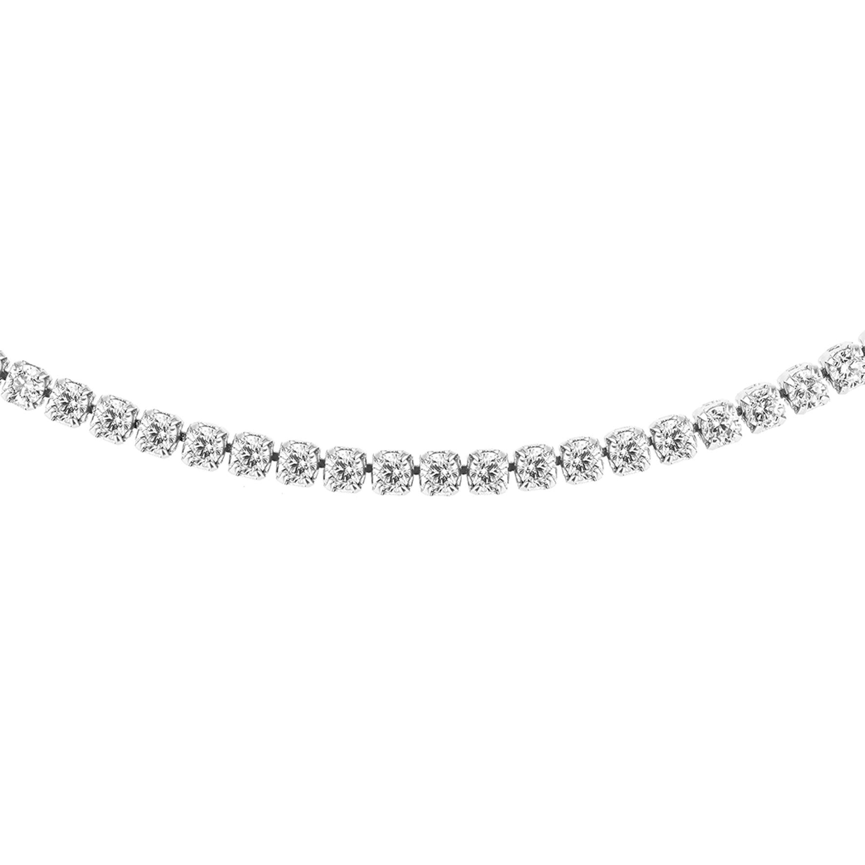 9ct White Gold CZ Tennis Necklace
