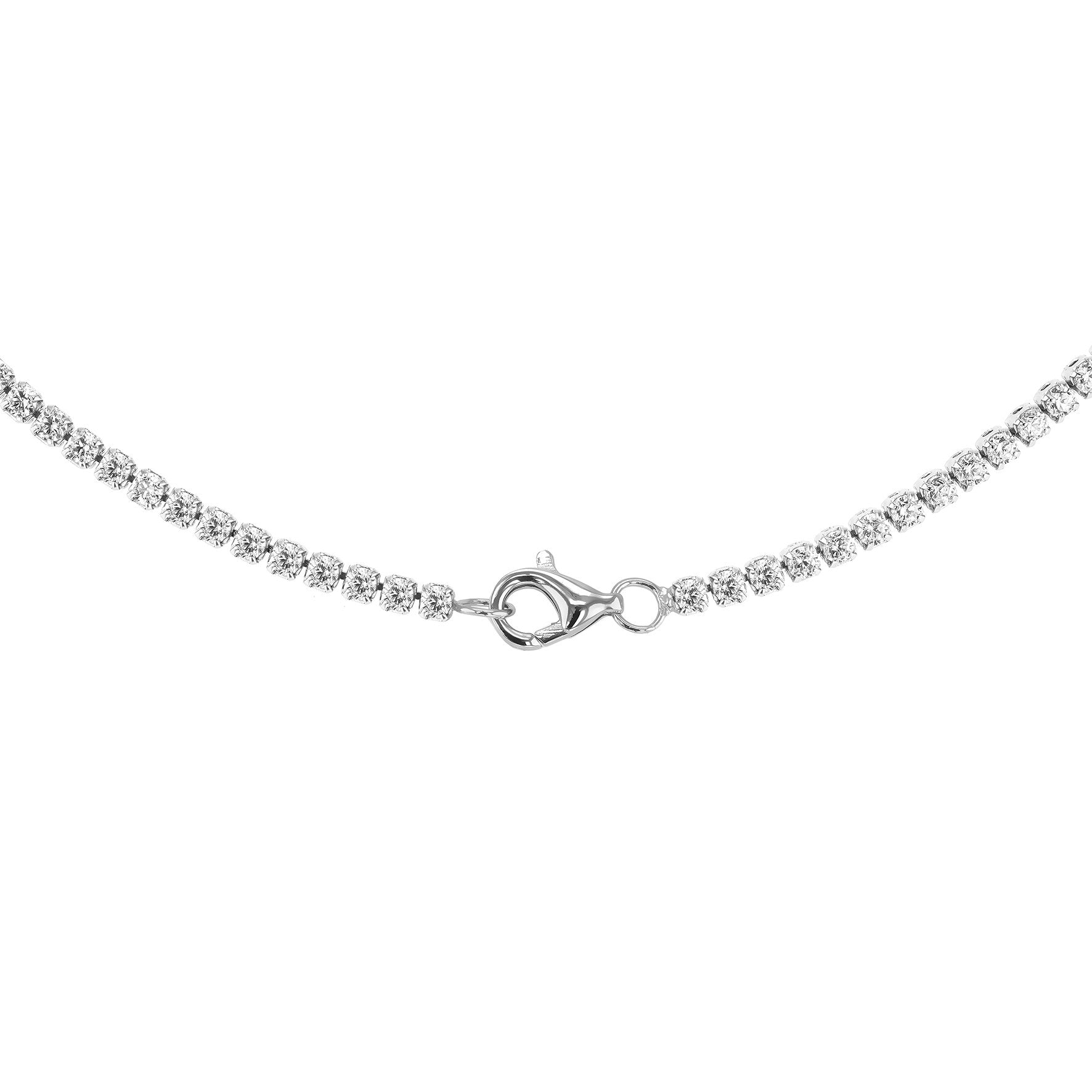 9ct White Gold CZ Tennis Necklace