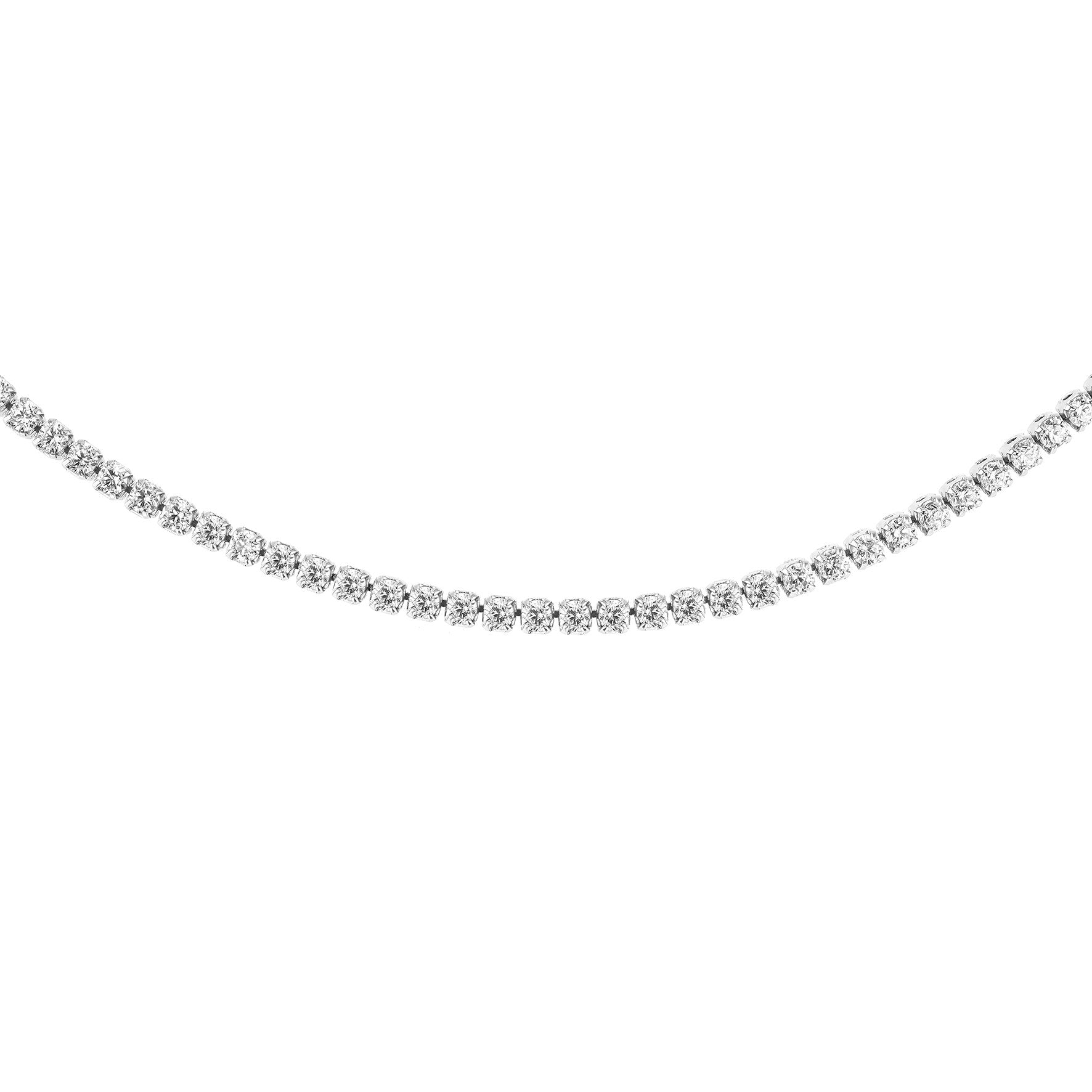 9ct White Gold CZ Tennis Necklace