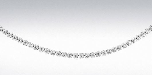 9ct White Gold CZ Tennis Necklace