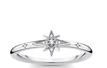Thomas Sabo Sterling Silver Star Ring with Cubic Zirconia