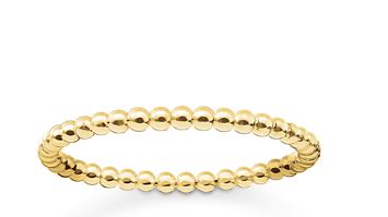 Thomas Sabo Yellow Gold Plated Sterling Silver Beaded Ring