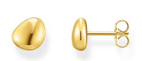 Thomas Sabo Sterling Silver Yellow Gold Plated Organic Shape Stud Earrings