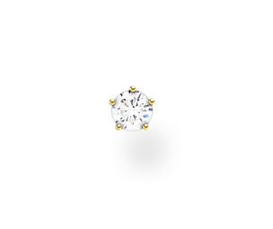 Thomas Sabo Yellow Gold Plated Sterling Silver Single Stud Earring with Cubic Zirconia Earrings
