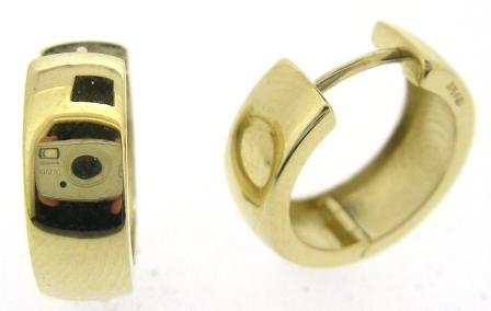 Elegant 9ct Yellow Gold Cubic Zirconia 15 mm Nail Huggie Earrings