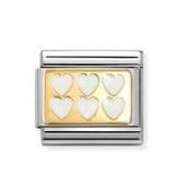 Nomination Composable Classic White Line Hearts Link Charm