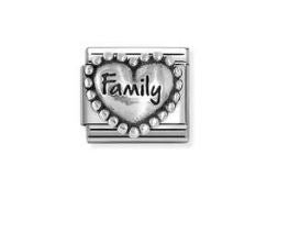 Nomination Heart with Dots Family - Oxidised Stainless Steel