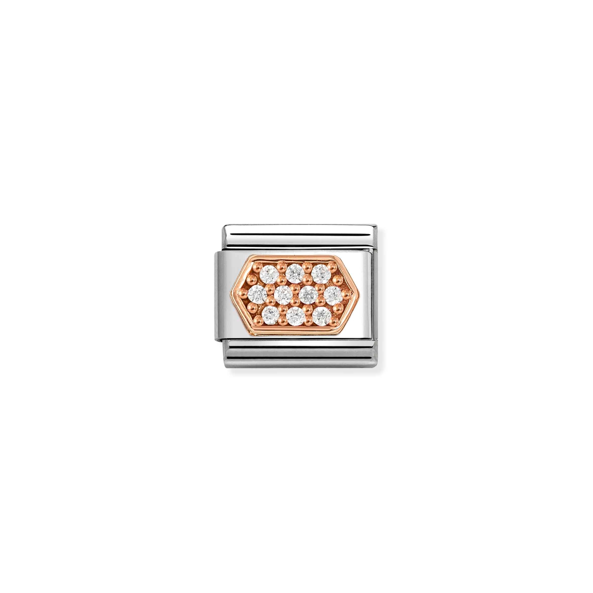 Nomination Composable Classic Rose Gold Hexagon Pave Link