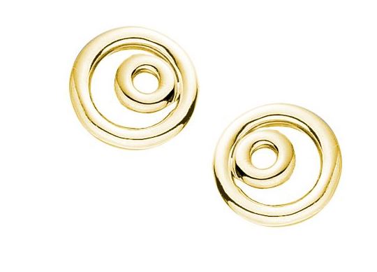 9ct Yellow Gold Four Petal Cut Edge Flower Stud Earrings, 6mm