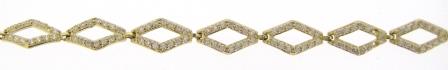 9ct Yellow Gold Cubic Zirconia Marquise Link Bracelet
