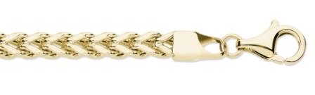 9ct Yellow Gold Square Franco Link Chain Necklace
