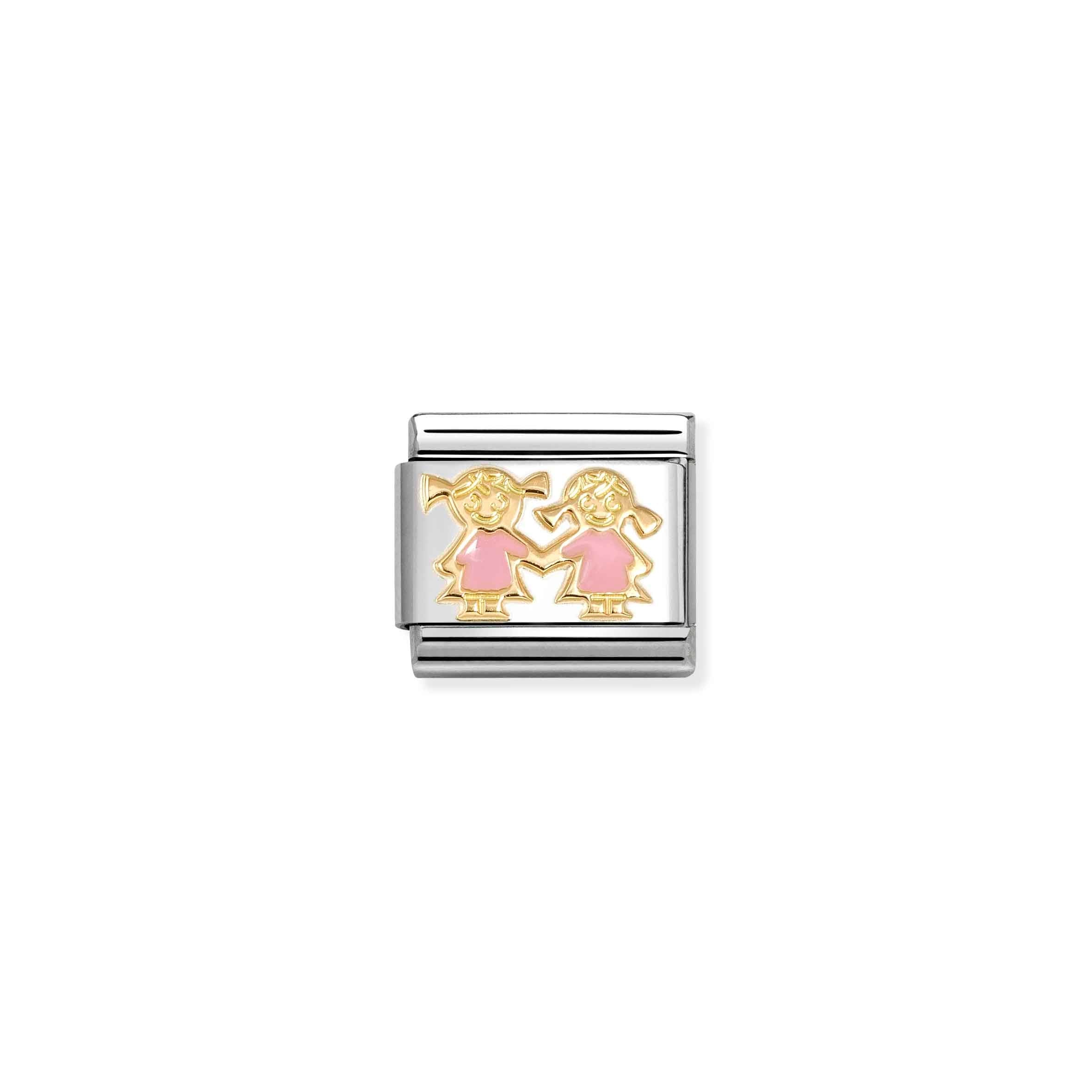 Nomination Composable Classic 'Pink Sisters' Enamel Charm