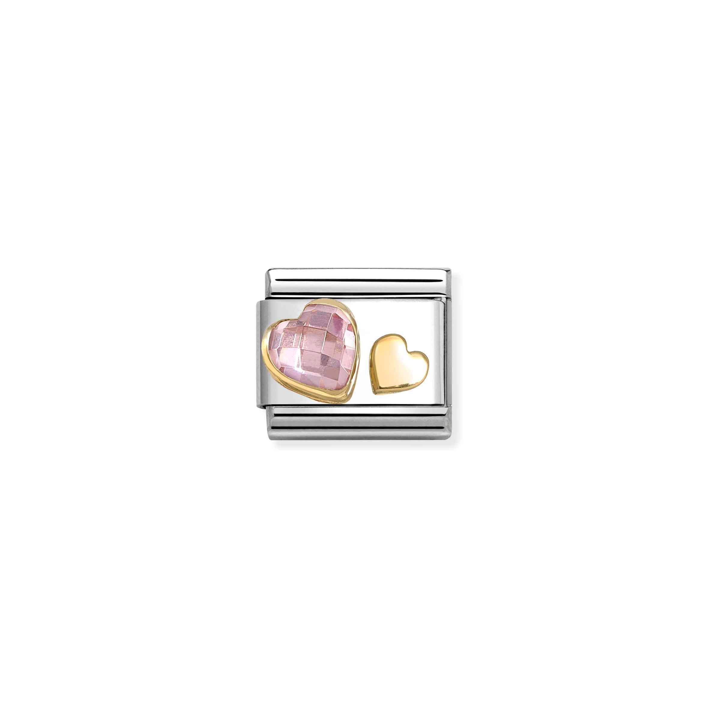 Nomination Composable Classic Pink Heart Charm with Faceted CZ