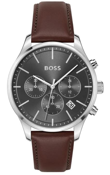 BOSS Mens Avery Chronograph Grey 42 mm Watch Watch
