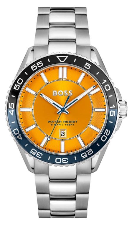 BOSS Mens Runner Orange 43 mm Watch Bracelet