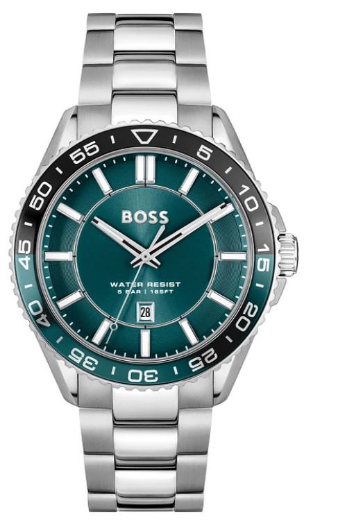 BOSS Mens Runner Green 45mm Watch