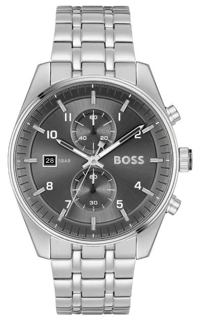 BOSS Mens Skytraveller Chronograph Grey 44mm Watch