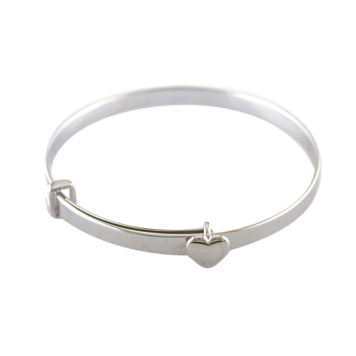 Sterling Silver Plain Heart Baby Bangle