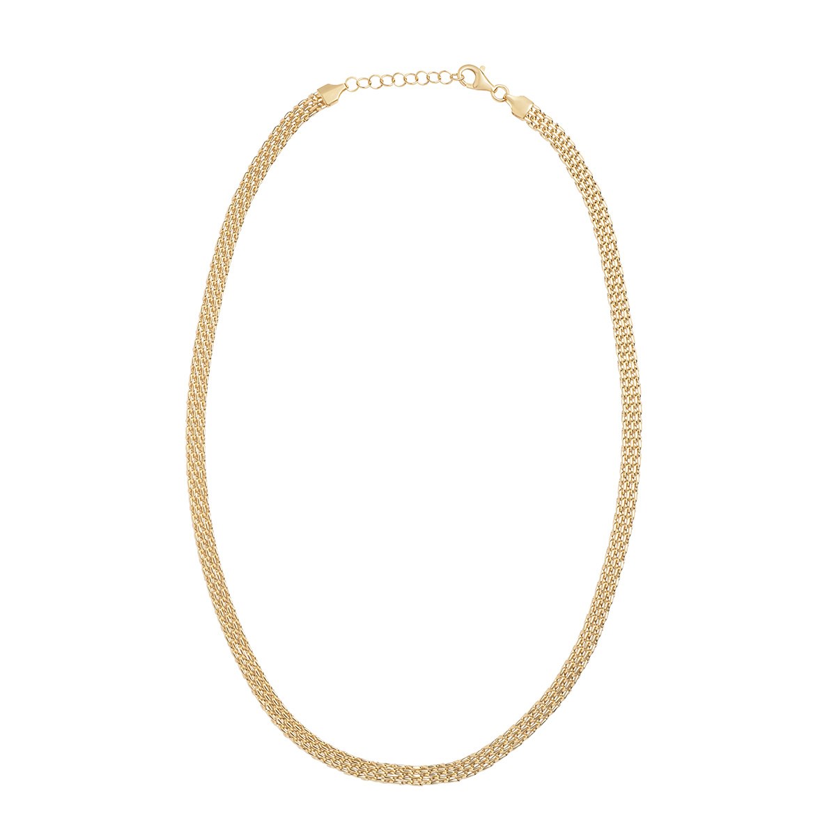 Sterling Silver & Yellow Gold Plated Weaved Panther Necklace - 16'-17'