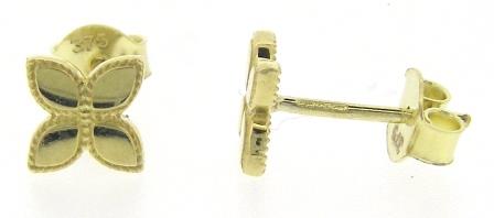 9ct Yellow Gold Fanned Leaf Drop Earrings
