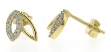 Twinkling Star 9ct Yellow Gold CZ Stud Earrings