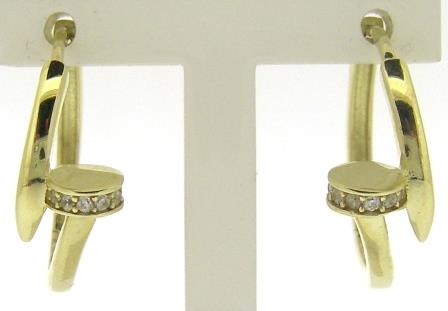 9ct Yellow Gold Tapered Huggie Earrings