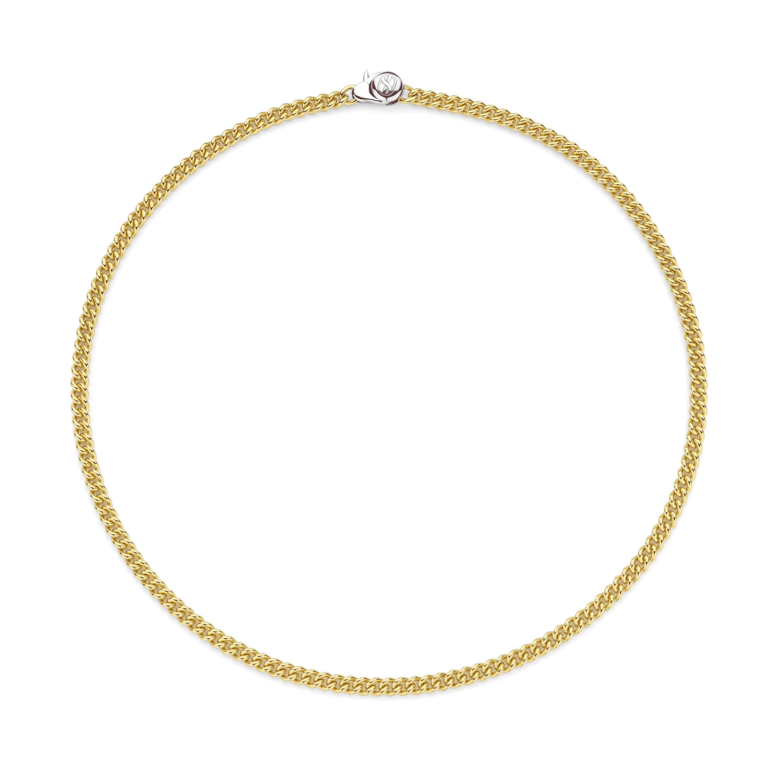 Ti Sento Sterling Silver & Yellow Gold Plated Curb Link Necklace 45cm