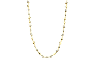 Ti Sento Cubic Zirconia Necklace - Silver & Gold, 42cm