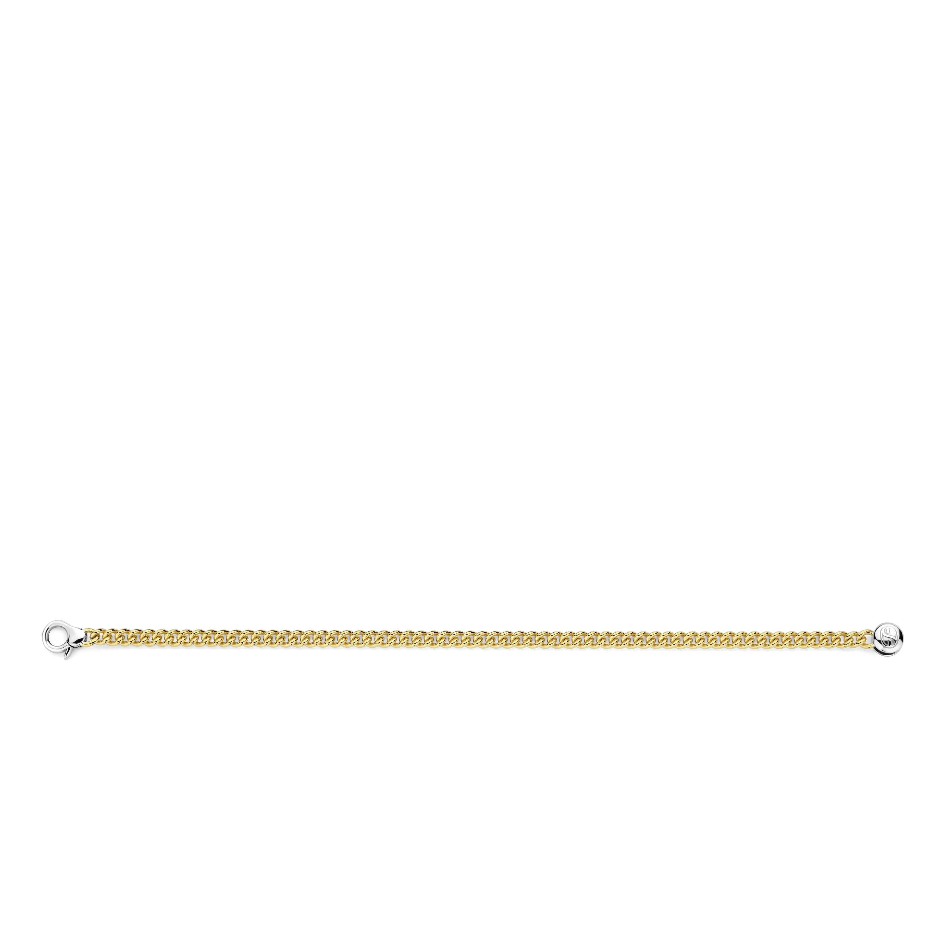 Ti Sento Sterling Silver & Yellow Gold Plated Curb Link Bracelet 7'