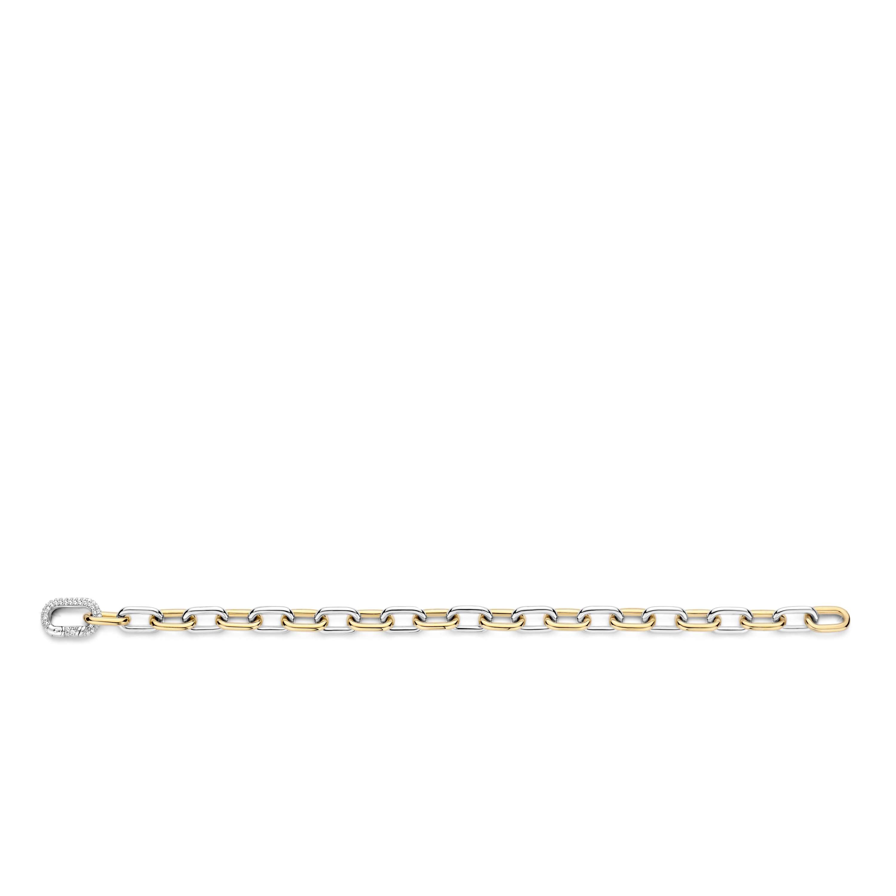 Ti Sento Sterling Silver & Gold Plated Oval Link Bracelet Clasp
