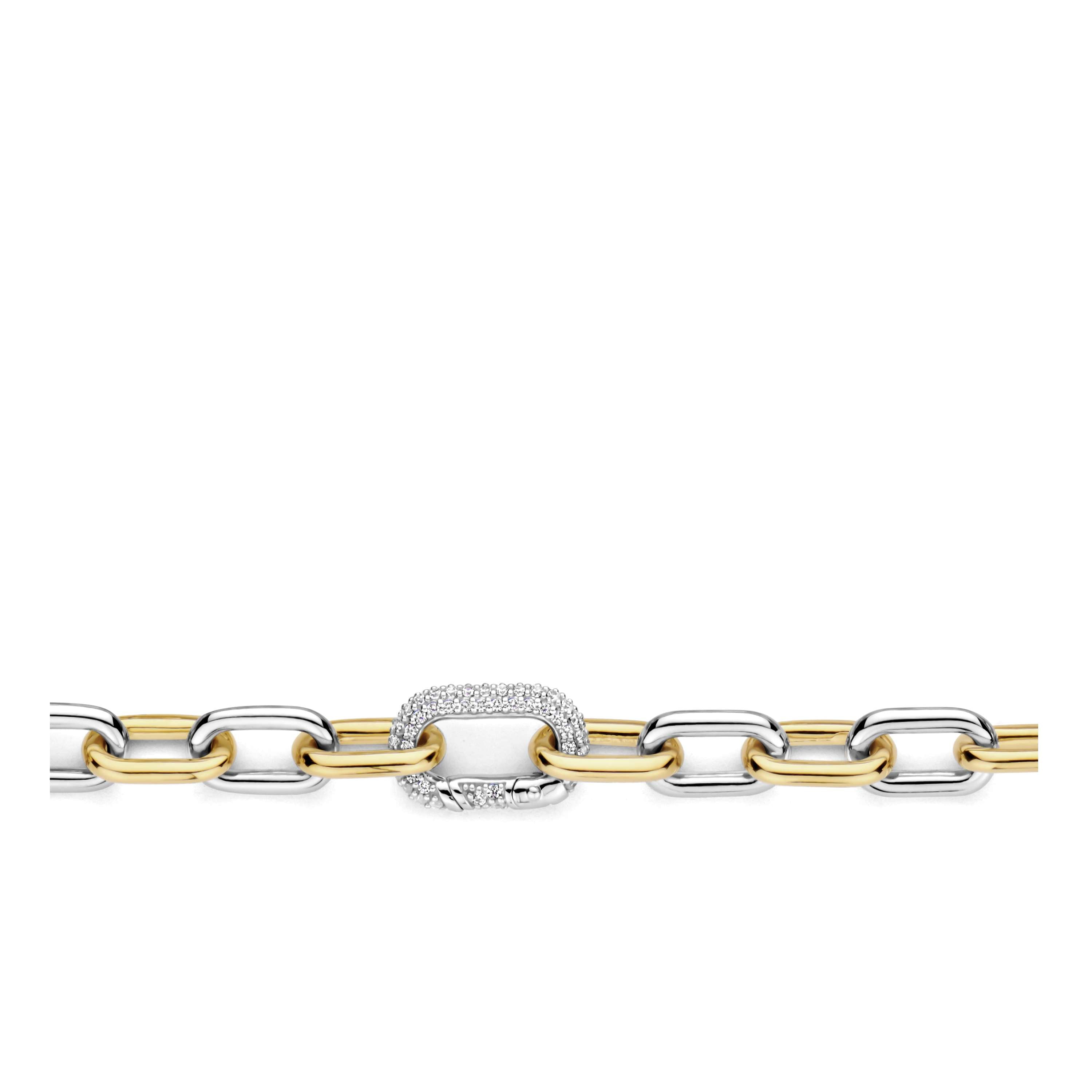 Ti Sento Sterling Silver & Gold Plated Oval Link Bracelet Clasp