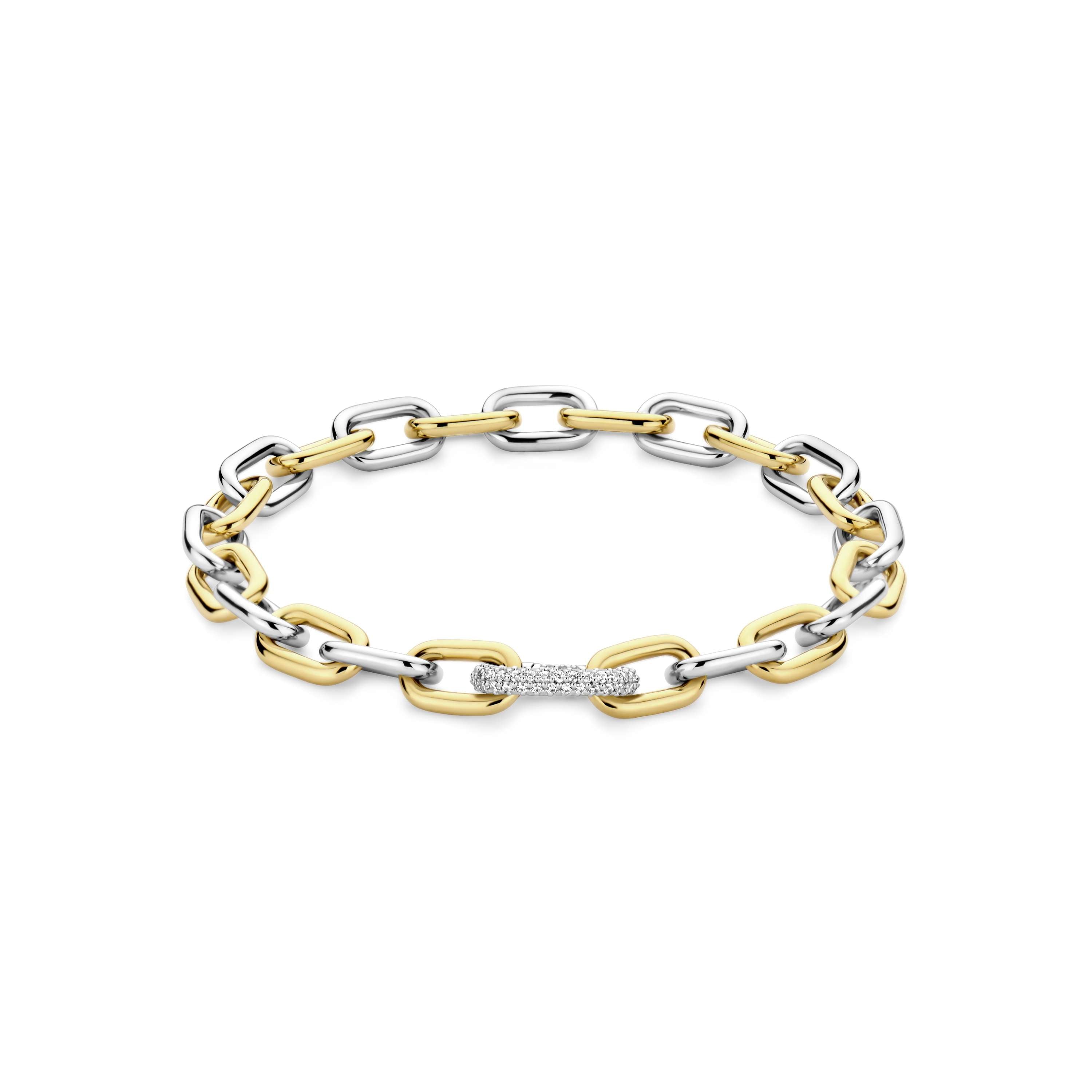 Ti Sento Sterling Silver & Gold Plated Oval Link Bracelet Clasp