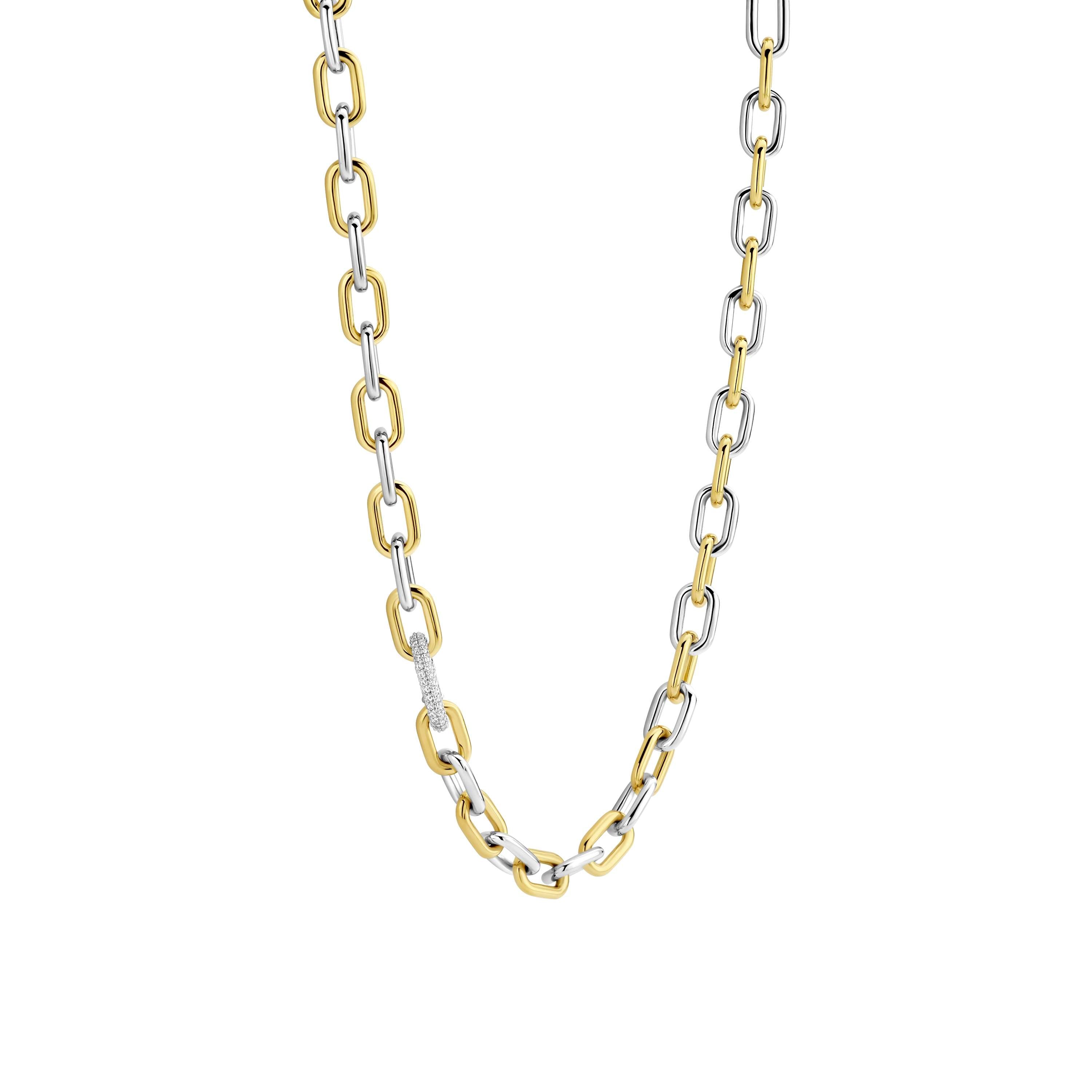 Ti Sento Sterling Silver & Gold Plated Oval Link Chain Clasp - 48