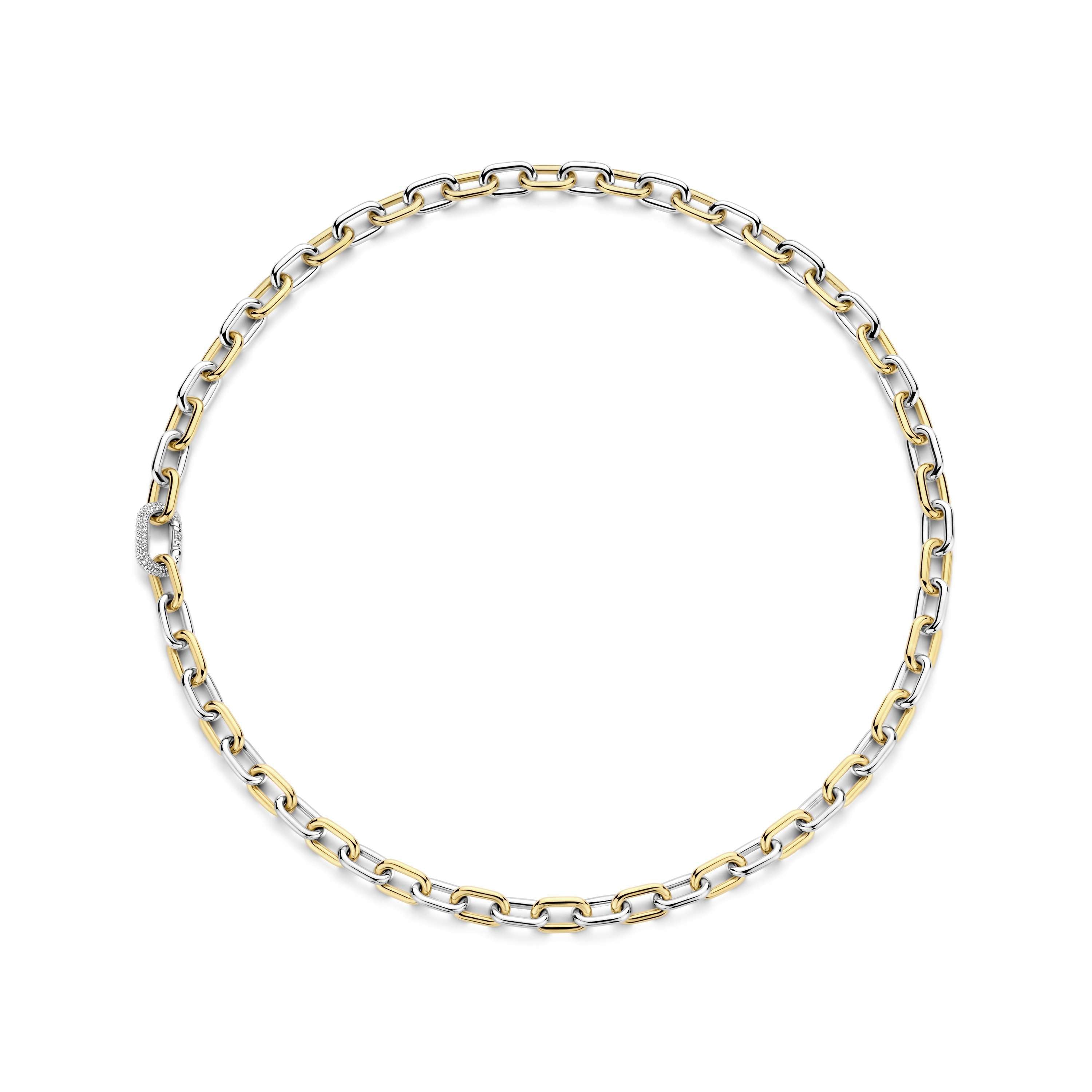 Ti Sento Sterling Silver & Gold Plated Oval Link Chain Clasp - 48