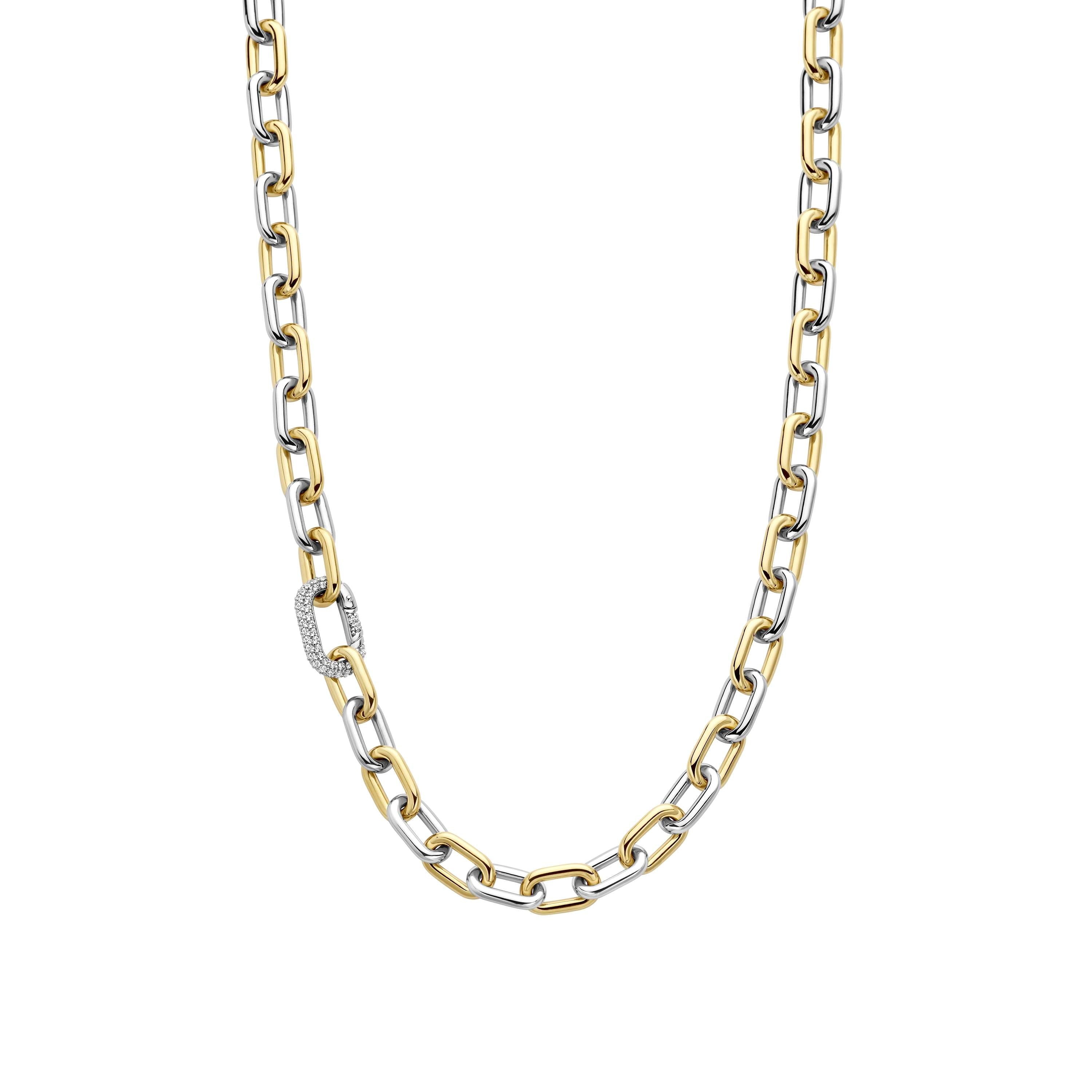 Ti Sento Sterling Silver & Gold Plated Oval Link Chain Clasp - 48