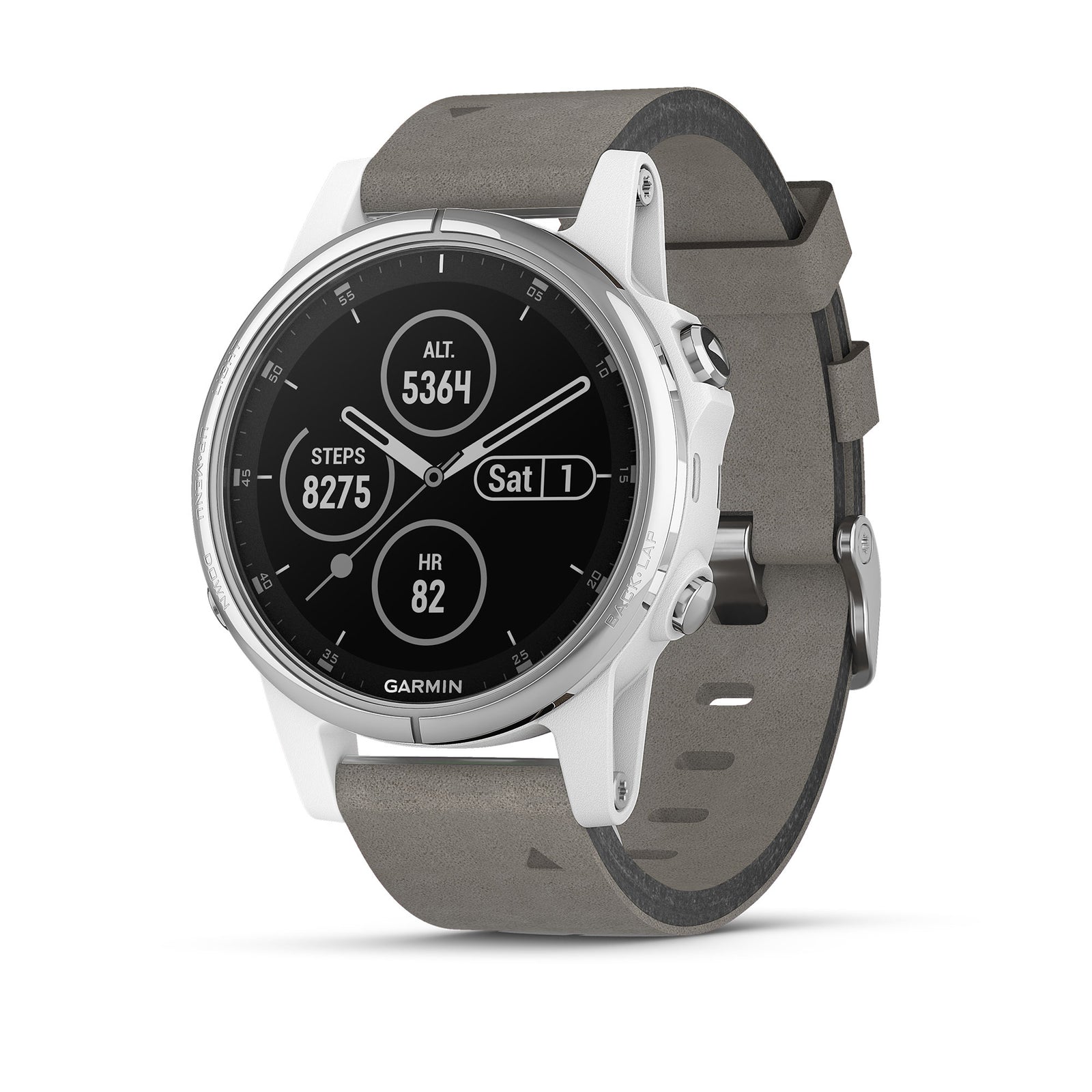 Garmin Watch Fenix 5S Plus Sapphire Grey Suede Strap – Matthew Stephens