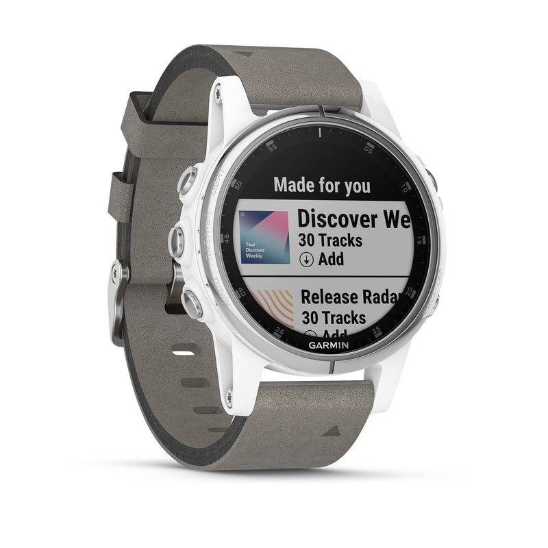Garmin Watch Fenix 5S Plus Sapphire Grey Suede Strap – Matthew