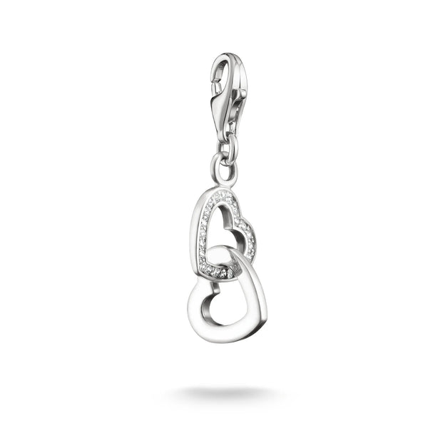 Thomas Sabo Silver Hearts Charm with Zirconia
