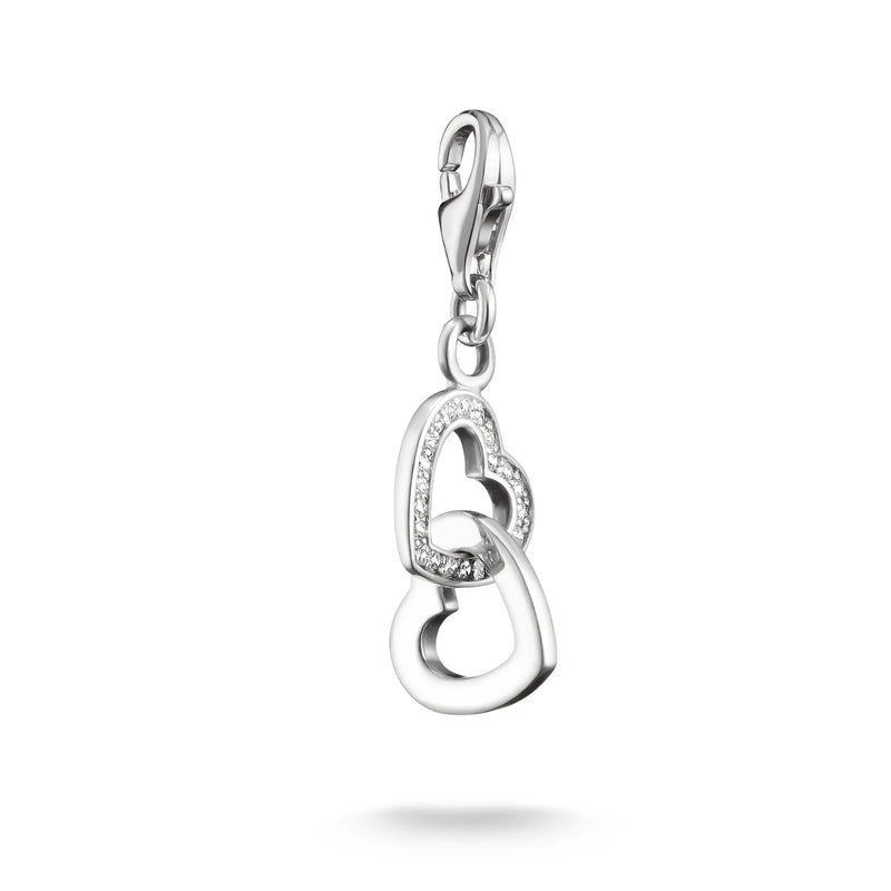 Thomas Sabo Silver Hearts Charm with Zirconia